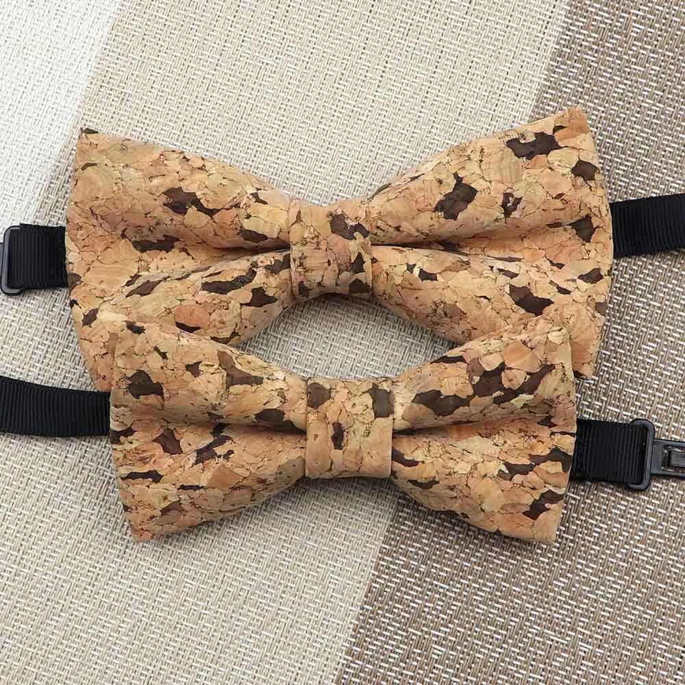 Fashion New Cork Wood Kids Bow Ties Novelty Handmade Fancy Bowtie Adjustable Butterfly Party School Children Accessories