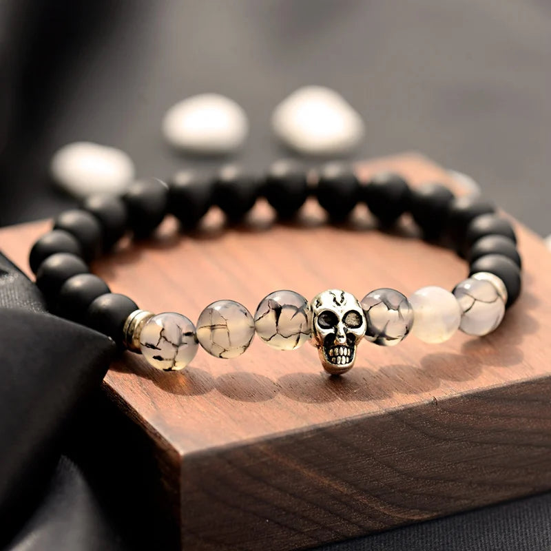 Buddhism Yoga Balance Bracelet Men Bileklik Black Matte Natural Stone Beads Bracelet for Women Braclet Jewelry AB216