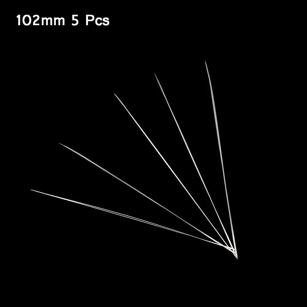 WLYeeS 5Pcs Central Opening Curved Beading Needles Stainless Steel Tools Pins for Bead Threading String Cord Easy Jewelry Making