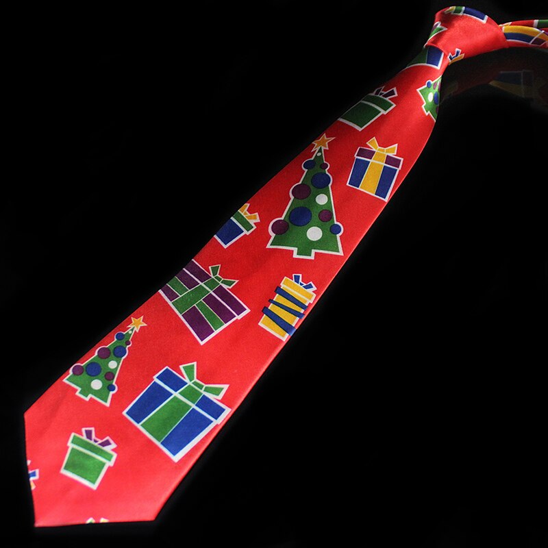 Novelty Design Christmas Ties Red Good Quality Printed Necktie Halloween Christmas Tree Snowman Elk Tie for Men Christmas