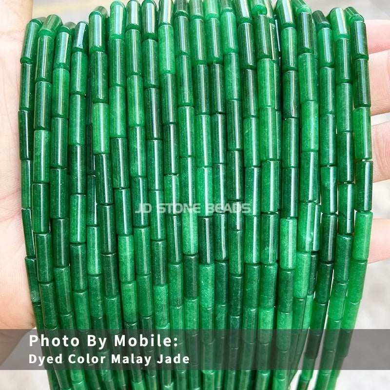 4*13mm Natural Stone Agate Jasper Turquoise Tube Shaped Beads Loose Cylindrical Bead for Jewelry Making DIY Bracelet Accessory