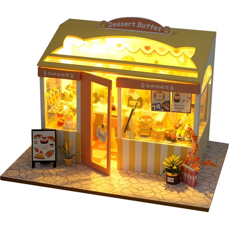 CUTEBEE Doll House Miniature DIY Dollhouse With Furnitures Wooden House Casa Diorama Toys for Children Birthday