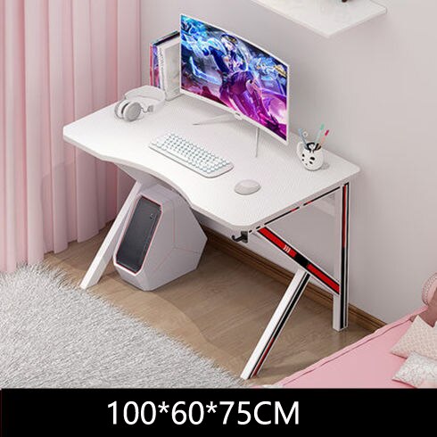 Pink Gaming Desk Girls Study Desk Laptop Table Computer Table White Live Gamer Home Live Desk Bedroom Desktop Gamer Desk