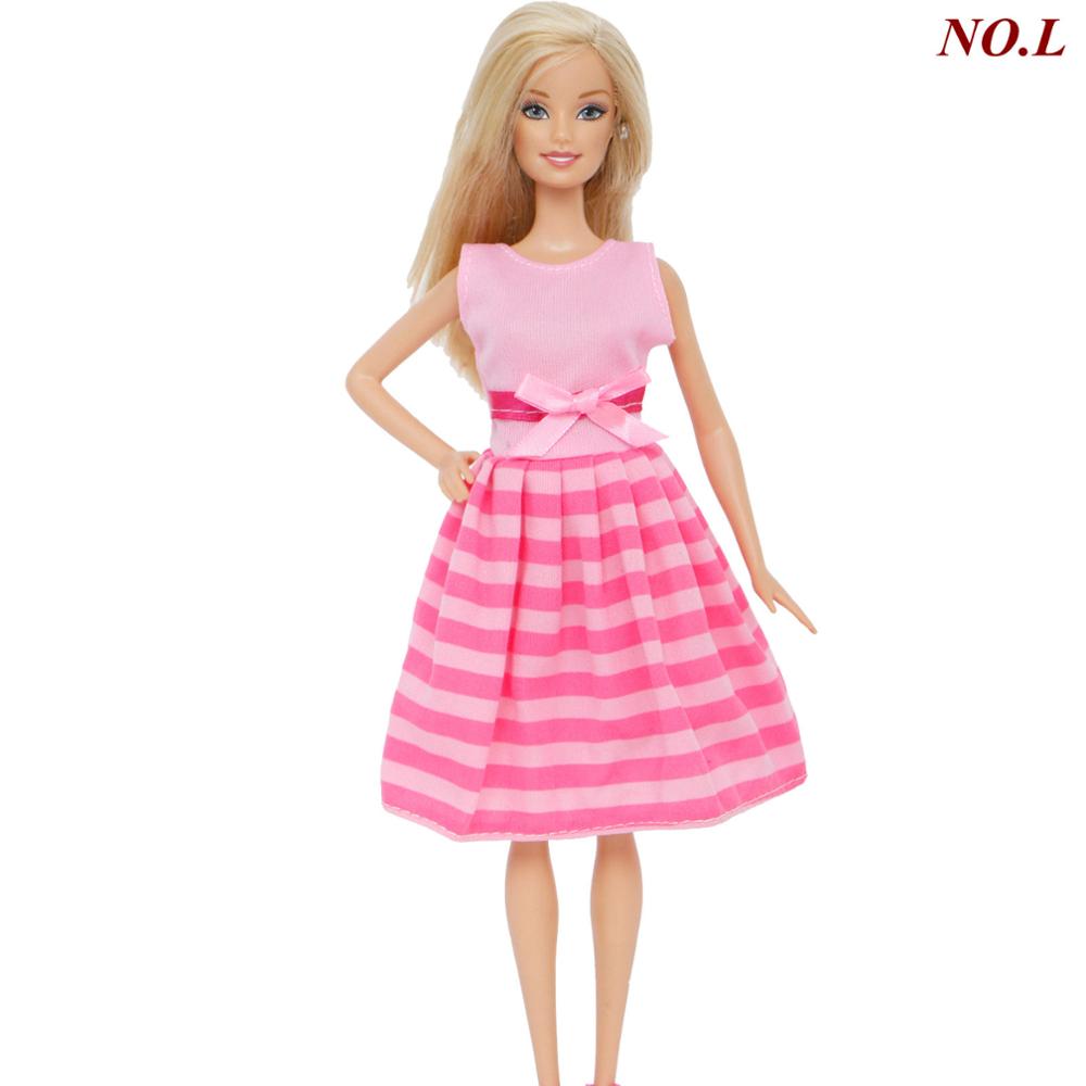 1 PCS Handmade Fashion Outfit Short Dress Cartoon Cute Pattern T-Shirt Pants Trousers Accessories Clothes for Barbie Doll Toys