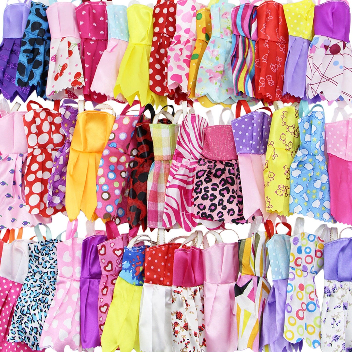 Random 10/20 Sets Mini Dress Colorful Summer Sleeveless Dollhouse Accessories Clothes for Barbie Doll Lovely Girl Toy Lot