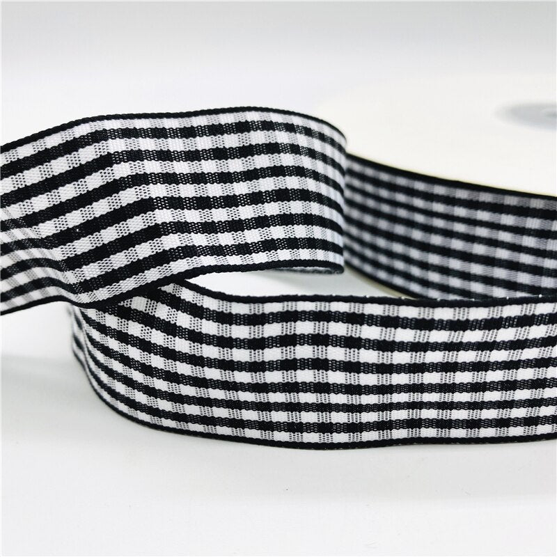 5yards/Lot 25mm Plaid Ribbon Christmas Decor Ribbon for Handmade Design Christmas Decoration DIY