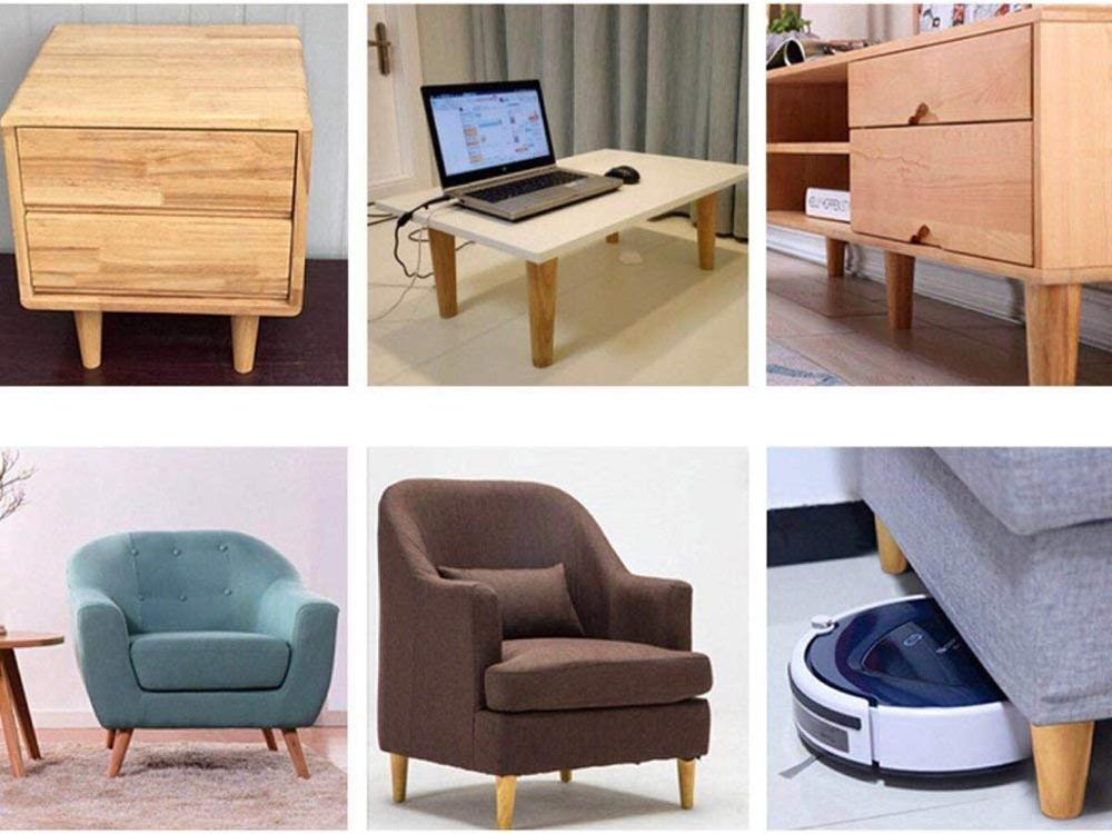 12CM Solid Wood Furniture Sofa Legs Set M8 Bolt Oak Tapered Replacement Sofa Bench Chair Coffee Table Cabinet Leg Set of 4