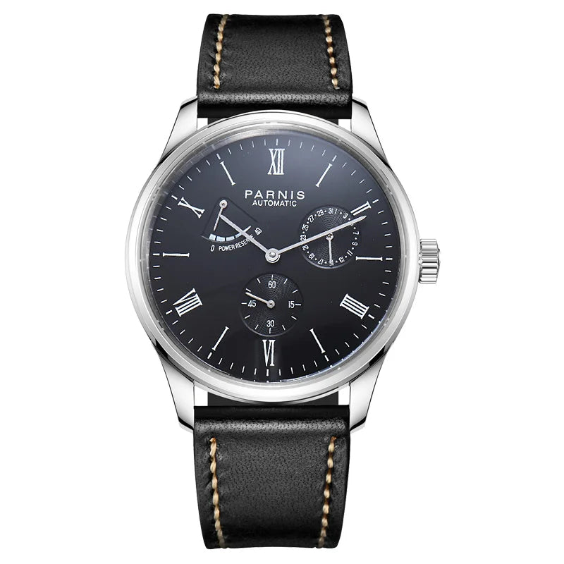 Fashion Luxury Parnis 41.5MM Power Reserve Automatic Mechanical Self Winding Men Watches Mekanik Kol Saati Relogio Automatico