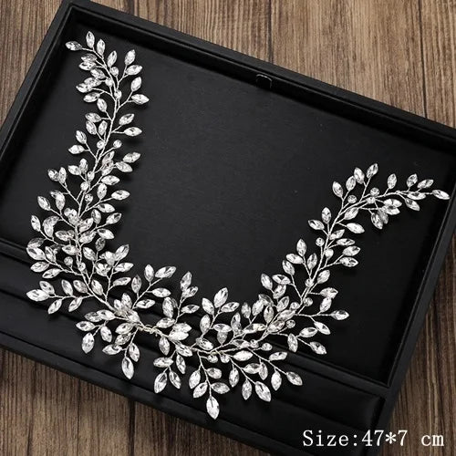 Rhinestone Crystal Headbands Wedding Hair Accessories Bridal Pearl Headband Pearl Hair Band Handmade Bridal Head Jewelry