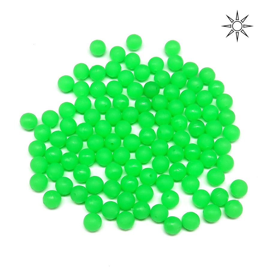 200 PCS Hard Glowing Plastic Beads Floats Round Stopper Luminous Fishing Accessories