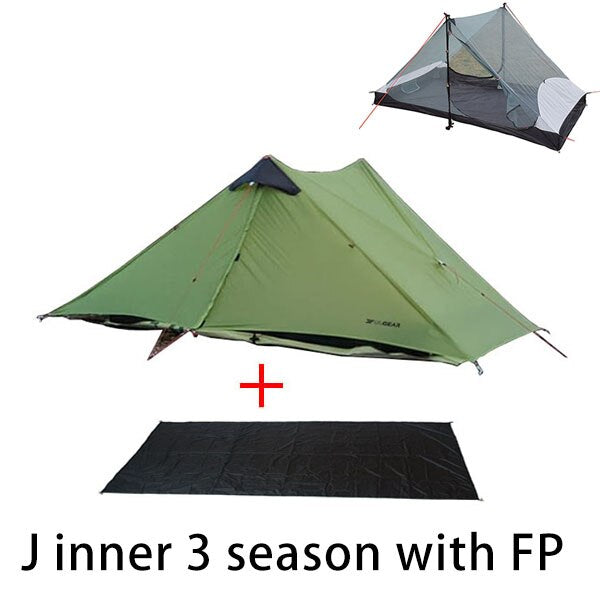 2023 T Zipper Inner Open Version LanShan 2 Two Person No-See-Um Light Weight 3 Seasons/4 Seasons 15D Silnylon Rodless Tent