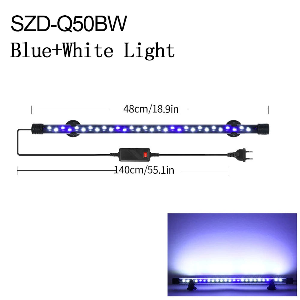 18-54cm Aquarium Light Fish Tank Submersible Light Lamp Waterproof Underwater LED Lights Aquarium Lighting