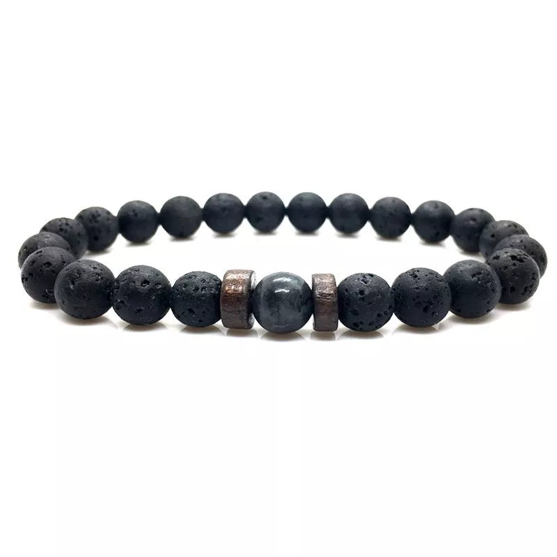 Men Bracelet Natural Moonstone Bead Tibetan Buddha Bracelet Chakra Lava Stone Diffuser Bracelets Men Jewelry