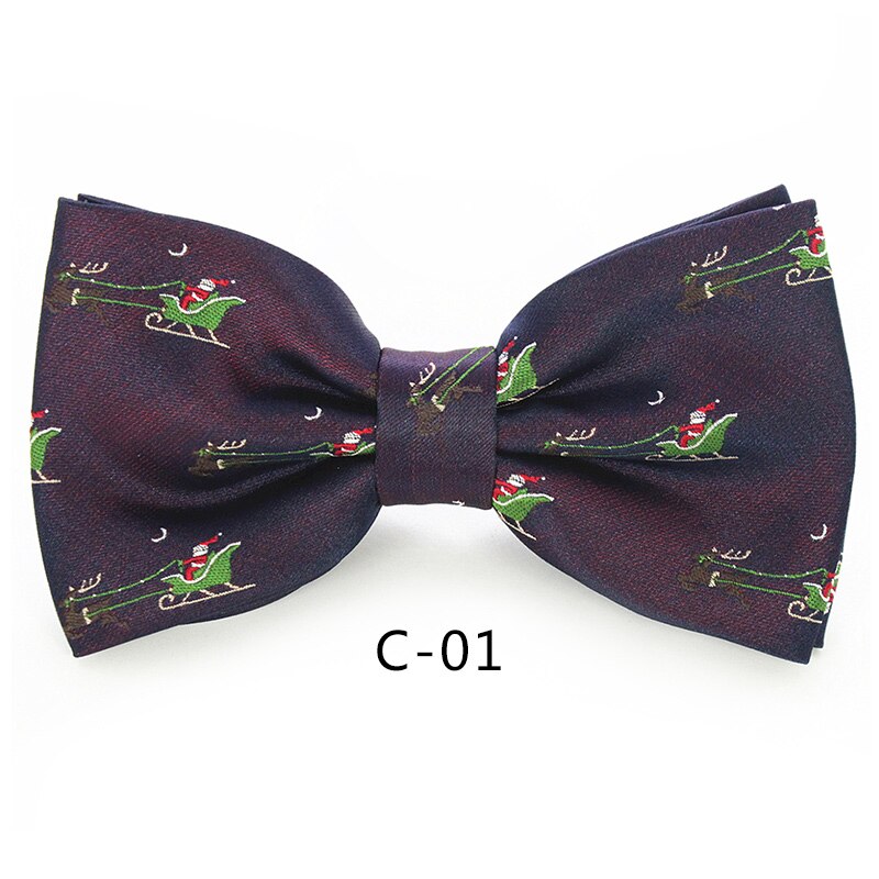 JEMYGINS Christmas Bow Ties for Mens Shirt Snowflake Christmas Tree Pattern Men Silk Bow Tie Christmas