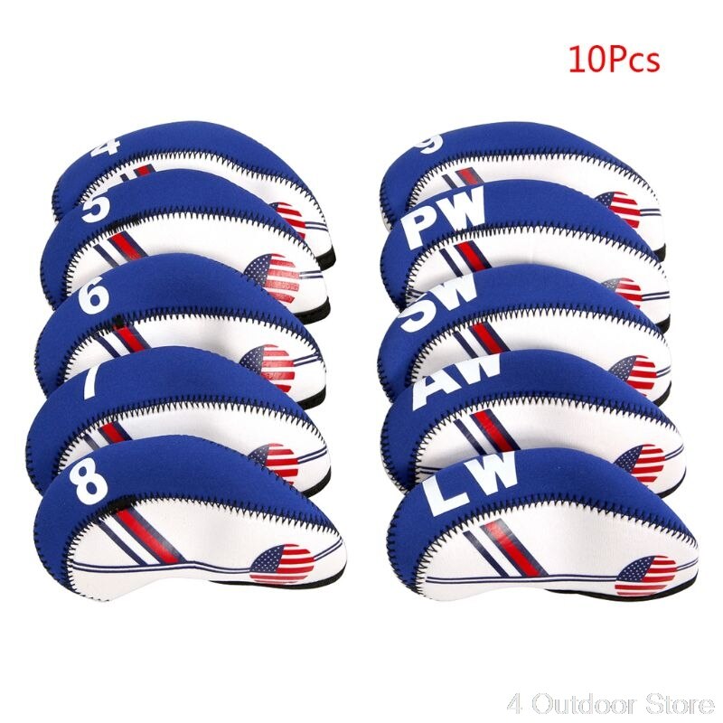 9/10/12Pcs Portable PU Golf Club Iron Head Covers Protector Golfs Head Cover Set D11 19 Dropship