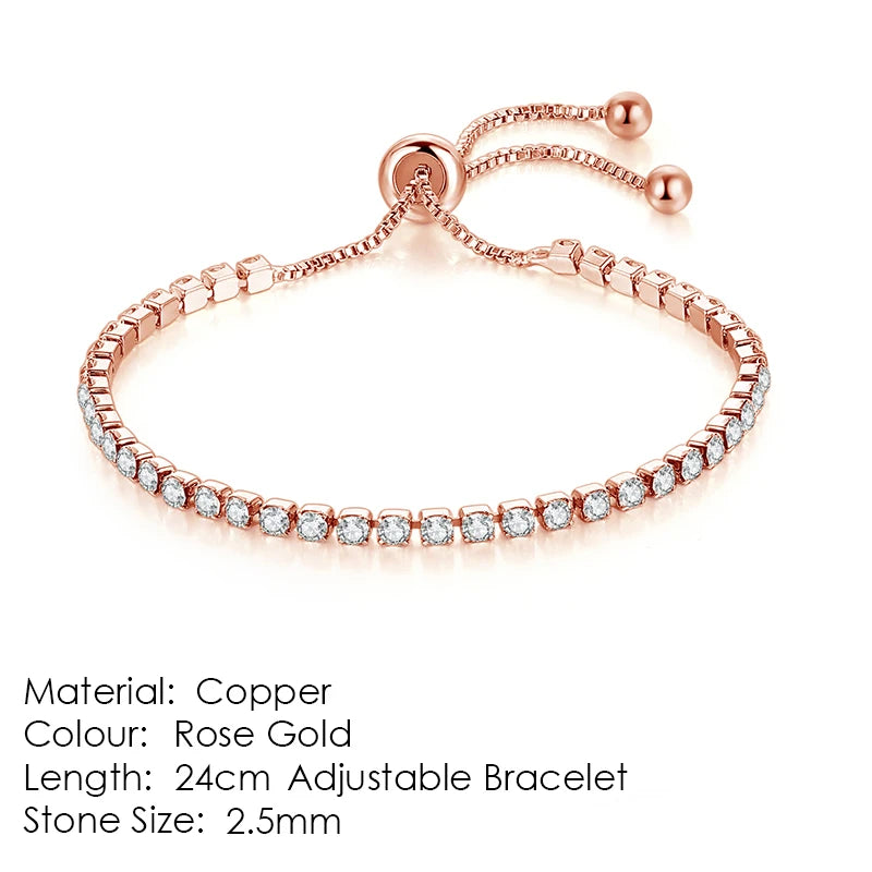 ZHOUYANG Tennis Bracelet for Women Luxury Style 4 Color 4 Claws Mosaic Cubic Zirconia Silver Color Jewelry