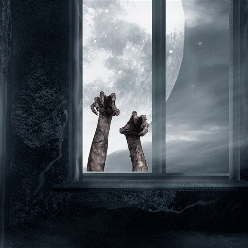 Halloween 3D Ghost Hand Wall Sticker Self-Adhesive Removable Wallpaper Horror Atmosphere Decoration Halloween Home Decor