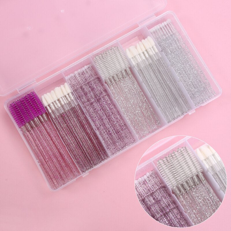 Eyelash Extension Set With Box Lashes Micro Brush Tape Glue Ring Eye Pad Disposable Mascara Applicator Eyelashes Tool