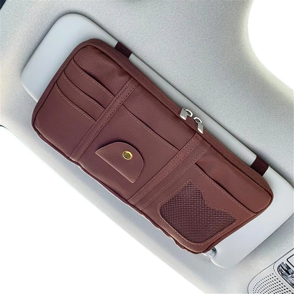Car Styling Sun Visor Organizer Multifunctional Visor Storage Bag Sunglasses Holder Card Ticket Organizer Pouch Car Accessories