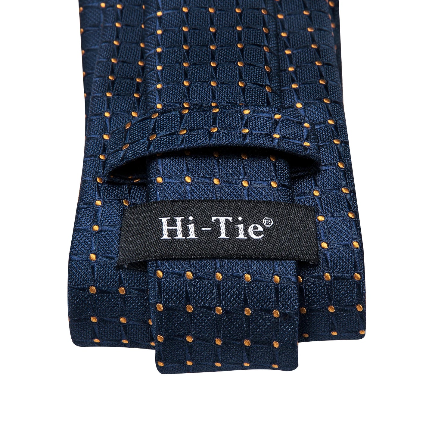 Business Tie for Men Silk Blue Tie Dots Necktie Set Plaid Cufflinks for Wedding Business Tie 150cm Hi-Tie SN-3529