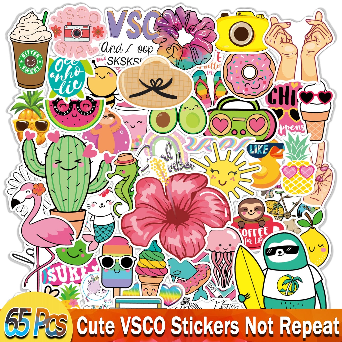 Anime Stickers for Unicorn Cartoon Animals Dogs Cats Graffiti Sticker on Skateboard Laptop Bike Car Guitar Phone Decals Pack