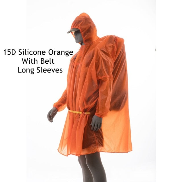 3F UL Gear Single Person Poncho Ultralight Hiking Cycling Raincoat Outdoor Awning Camping 15D Silicone 210T