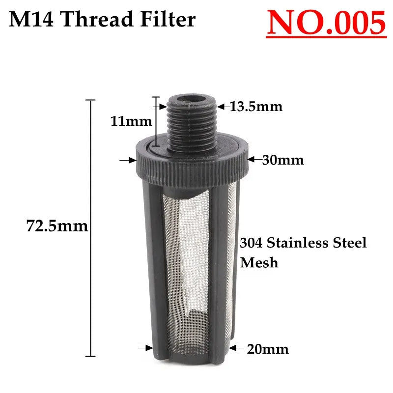 10 Kinds 8~14mm Hose Pipe Filter Car Wash Garden Irrigation Sprayer Pump Filtering Net Strainer Stainless Steel Mesh Filter