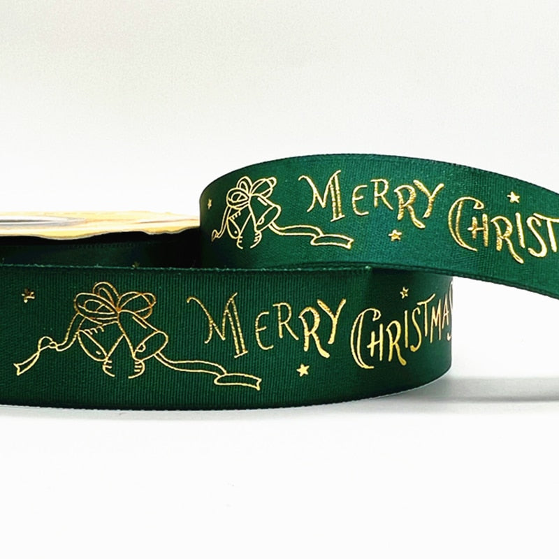 5yards 1inch 25mm Christmas Ribbon Printed Christmas Polyester Ribbon for Handmade Design Christmas Decoration DIY