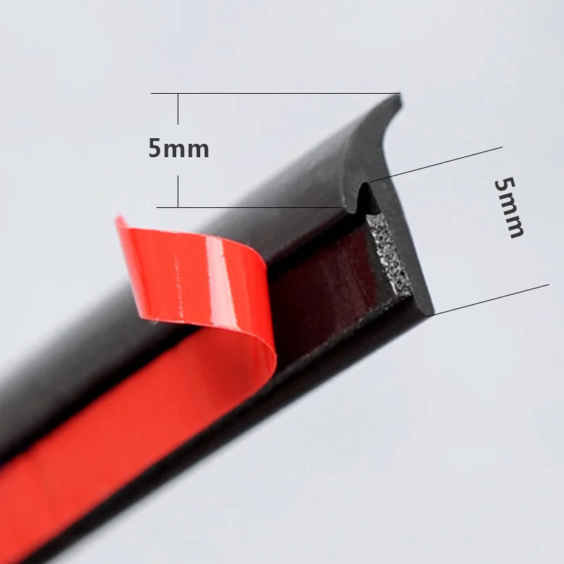 Car Seal Slanted T-Type Front Bumper Auto Seal Rubber Weatherstrip Edge Trim for Universal Car Accessories