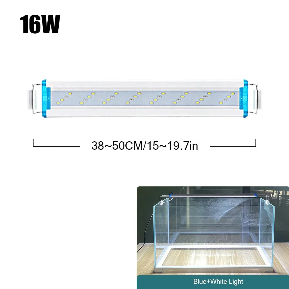 18-75cm Super Slim LEDs Aquarium Lighting Aquatic Plant Light Extensible Waterproof Clip on Lamp for Fish Tank 90-260v