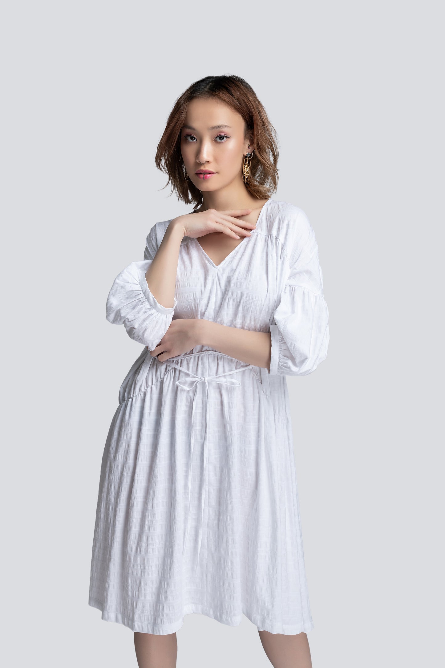 Bella Short Dress in White