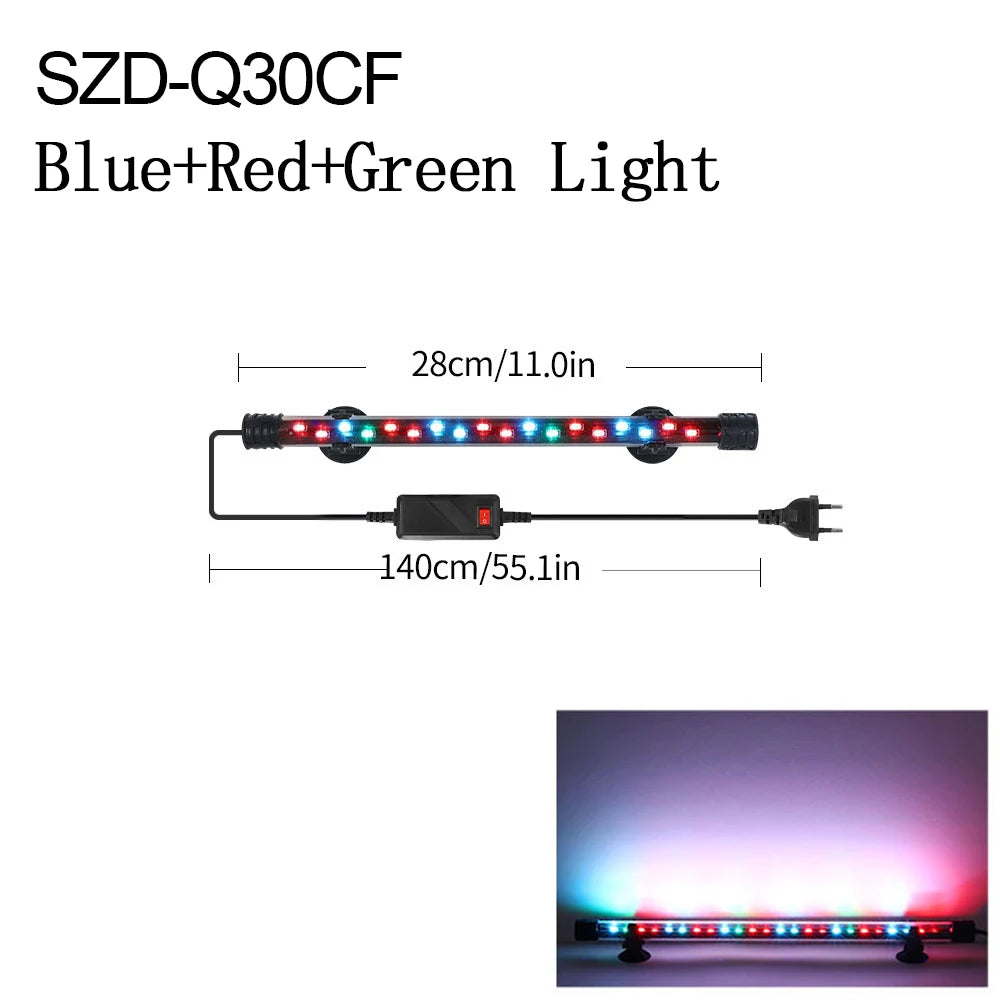 18-54cm Aquarium Light Fish Tank Submersible Light Lamp Waterproof Underwater LED Lights Aquarium Lighting