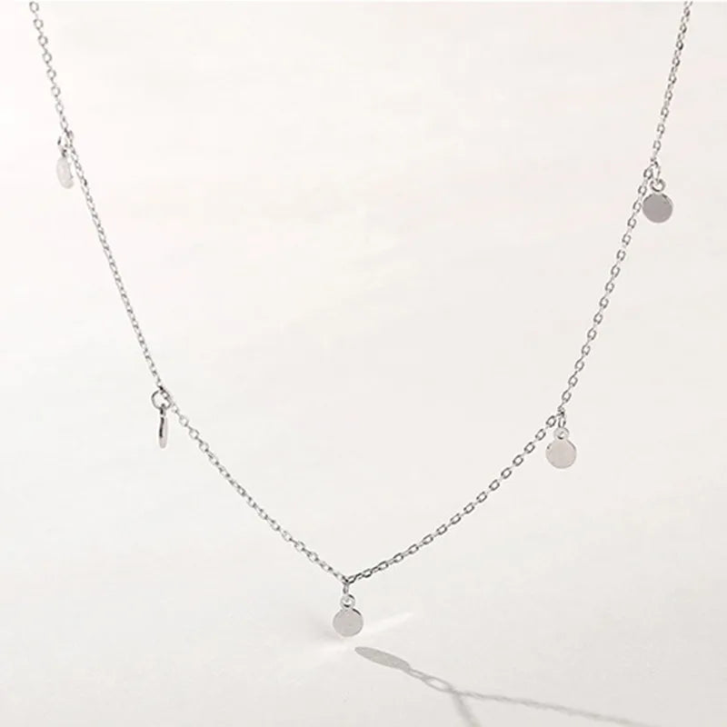 INZATT Real 925 Sterling Silver Geometric Round Choker Necklace for Fashion Women Minimalist Fine Jewelry Cute Accessories 2019