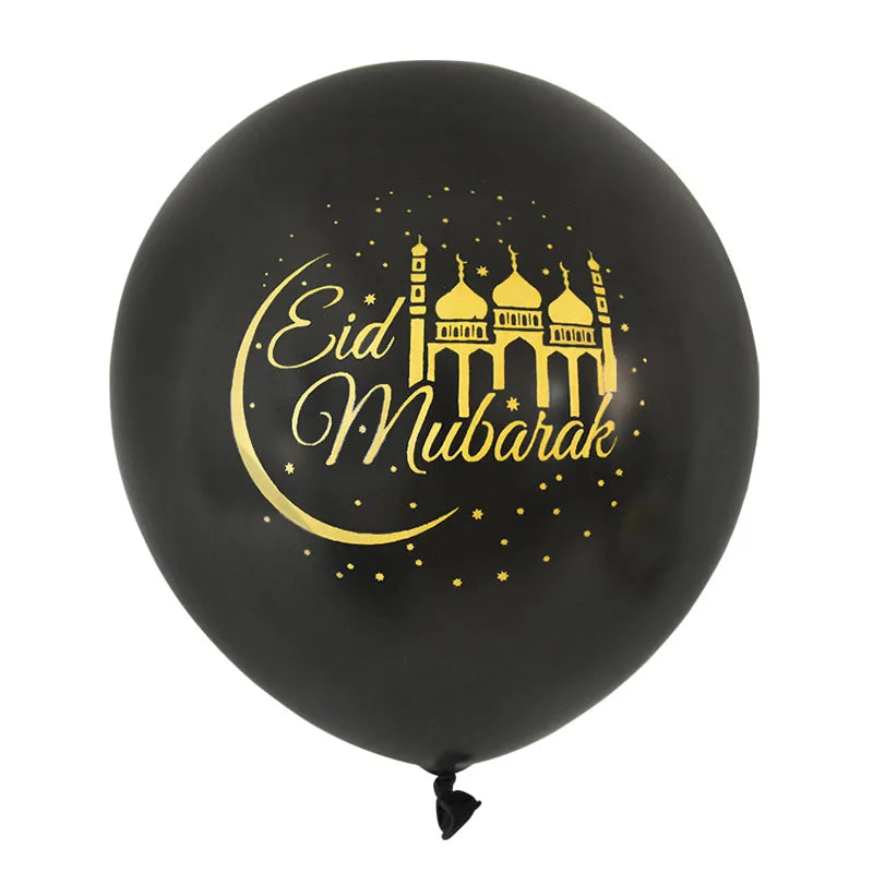 10Pcs Eid Mubarak Latex Balloon Ramadan Kareem Decoration Air Globos Ramadan Mubarak Muslim Islamic Festival Party Supplies 2024