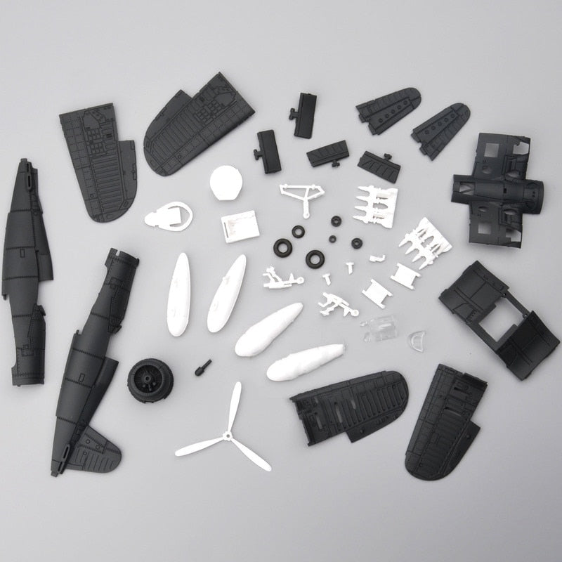 20*18CM Assemble Fighter Model Toys Building Tool Sets Combat Aircraft Diecast War-Ii BF-109 Hurricane Spitfire Pirate Military