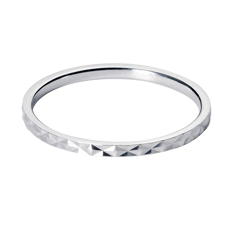 925 Sterling Silver Ring Fashion Simple Glint Gleam Fine Ring Thin Little Finger Ring for Women Jewelry