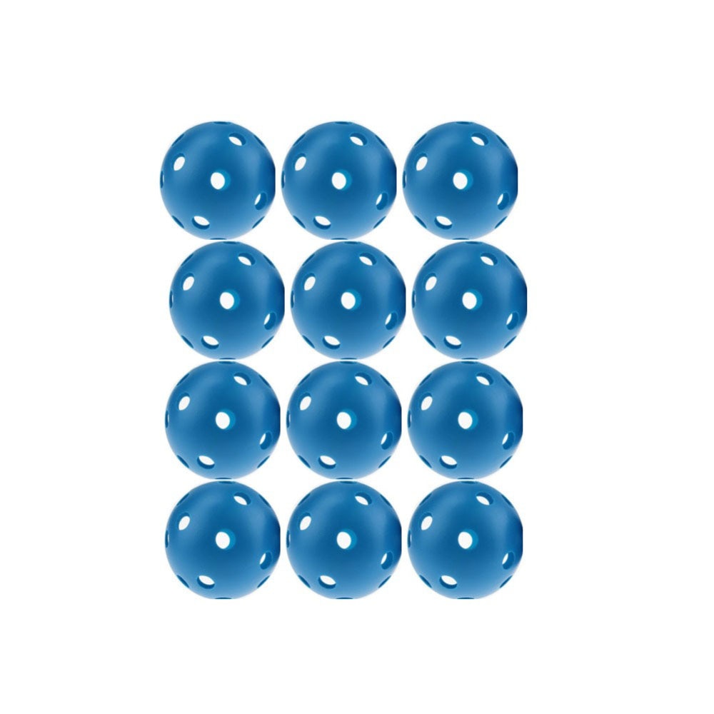 12pcsX72mm Plastic Golf Ball Pickleball Airflow Ball Floorball Hollow Indoor Practice Ball Fun-Air Scoop Ball Golf Accessories