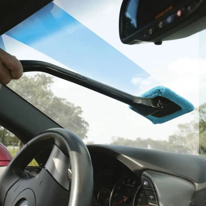EAFC Car Window Cleaning Brush Long Handle Car Wash 40cm Dust Car Windshield Towel Handy Washable Car Cleaner