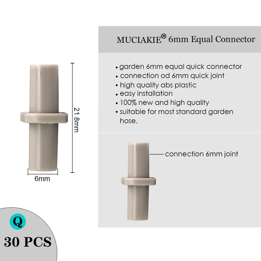 MUCIAKIE Sprinkler Irrigation 1/4 Inch Barb Tee Single Double Barb Barbed Water Pipe Connectors for 4/7mm Hose Garden Fitting