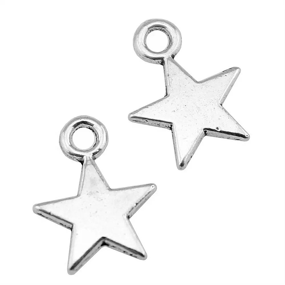 WYSIWYG 40pcs 11x8mm 3 Colors Tiny Star Charm Star Pendant for Jewelry Making
