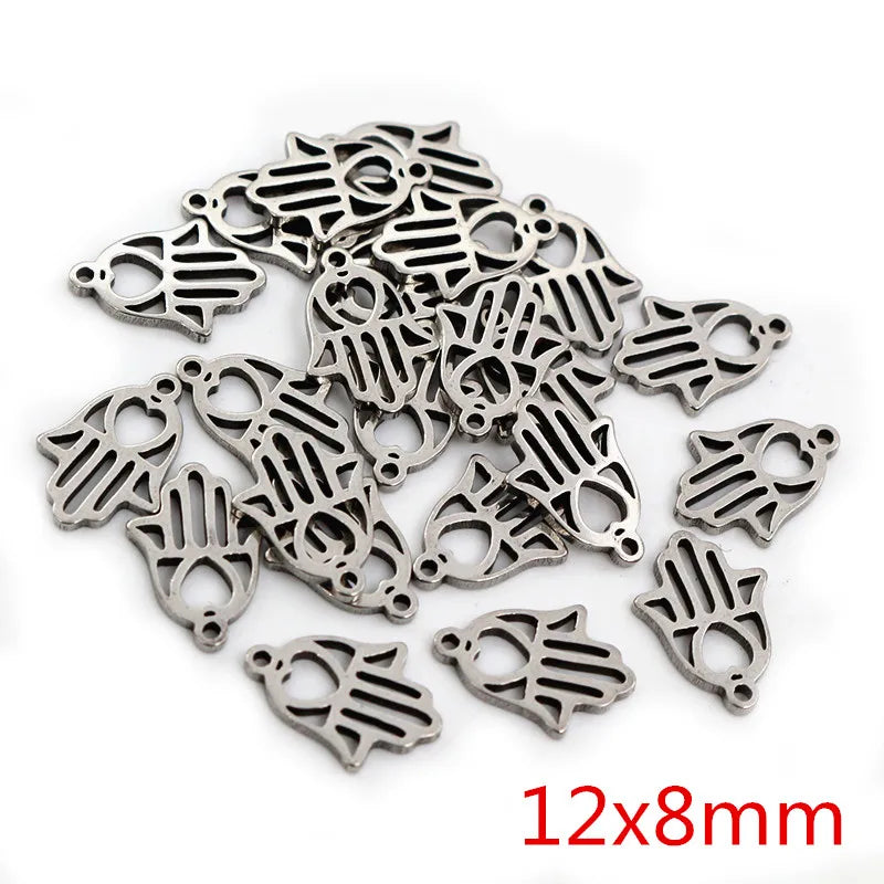 30pc/Lot 316 Stainless Steel Five-Pointed Star Cute Necklace Pendant Charms Small Cat Dolphin Fish Charms for DIY Jewelry Making