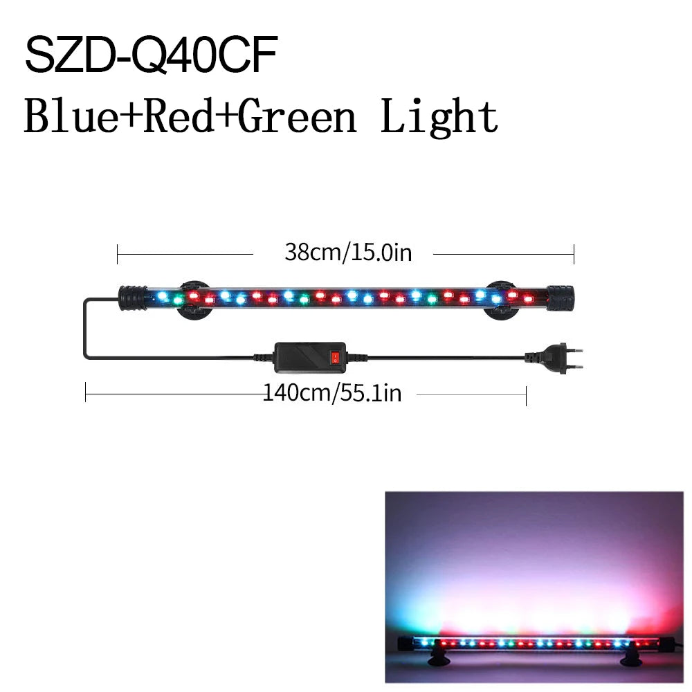 18-54cm Aquarium Light Fish Tank Submersible Light Lamp Waterproof Underwater LED Lights Aquarium Lighting
