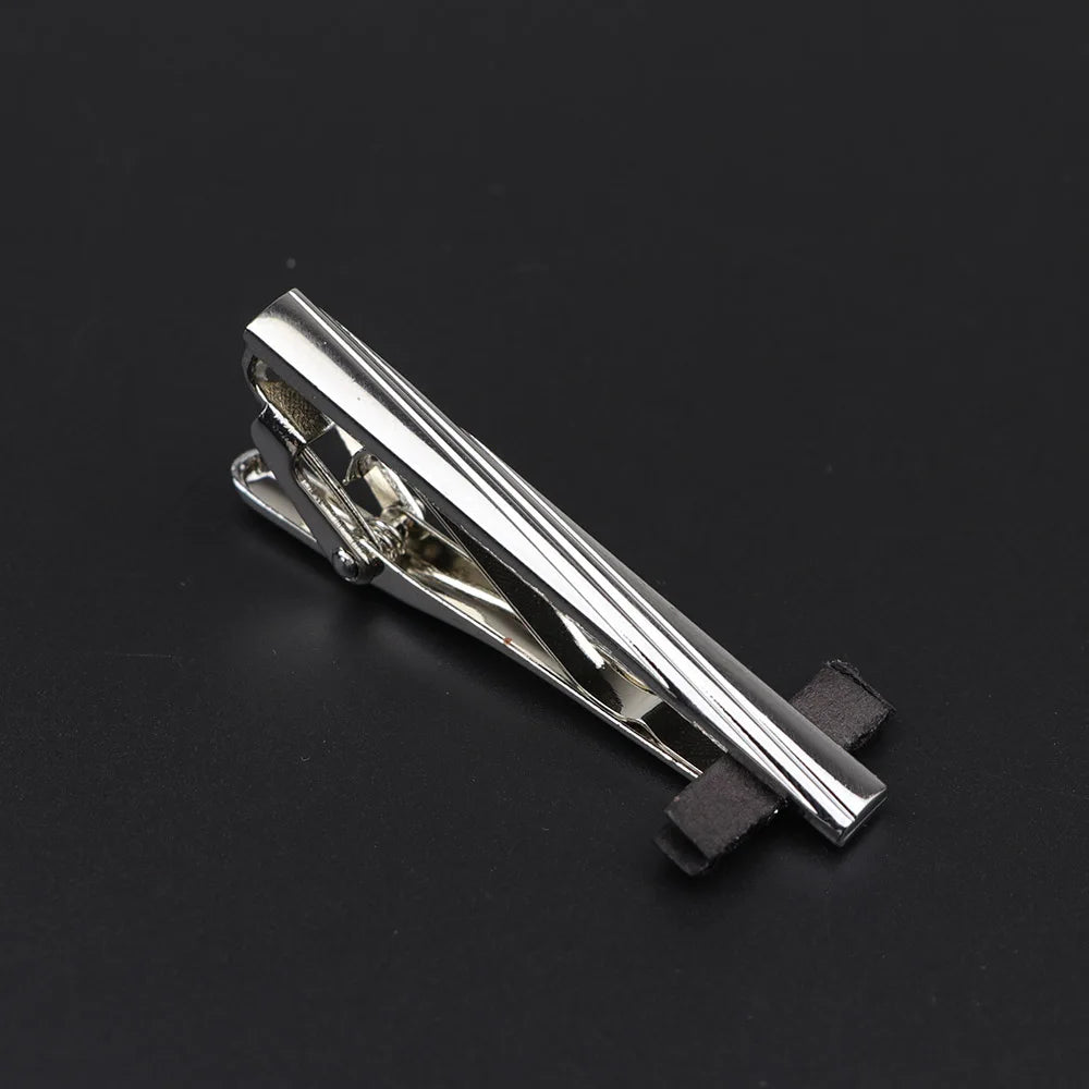 Men's Metal Tie Clip Bright Chrome Stainless Steel Jewelry Necktie Clips Pin Clasp Clamp Wedding Charm Creative