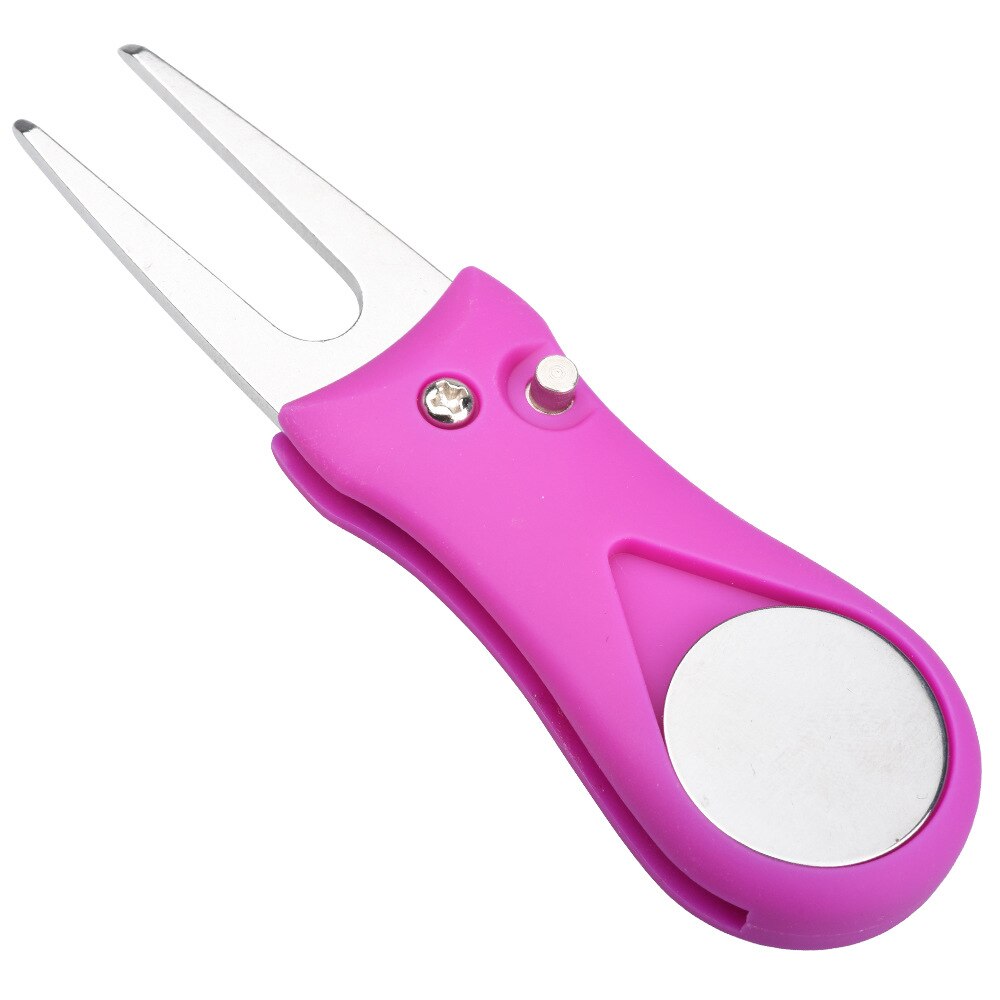 1 Pcs Golf Divot Tool Repair Switchblade Tool Pitch Groove Cleaner Golf Pitchfork Golf Accessories Putting Green Fork Dropship