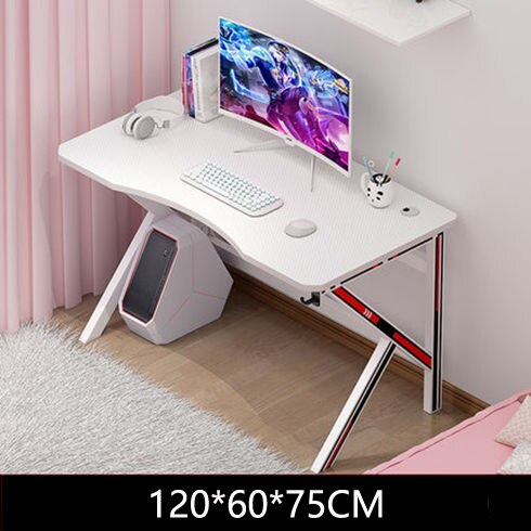 Pink Gaming Desk Girls Study Desk Laptop Table Computer Table White Live Gamer Home Live Desk Bedroom Desktop Gamer Desk