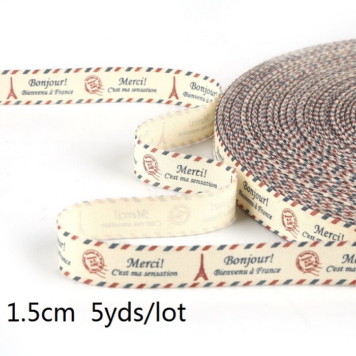 5yards Cartoon Printed Cotton Ribbons Hairbows Christmas Decoration for Home Gif