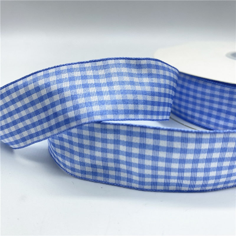 5yards/Lot 25mm Plaid Ribbon Christmas Decor Ribbon for Handmade Design Christmas Decoration DIY