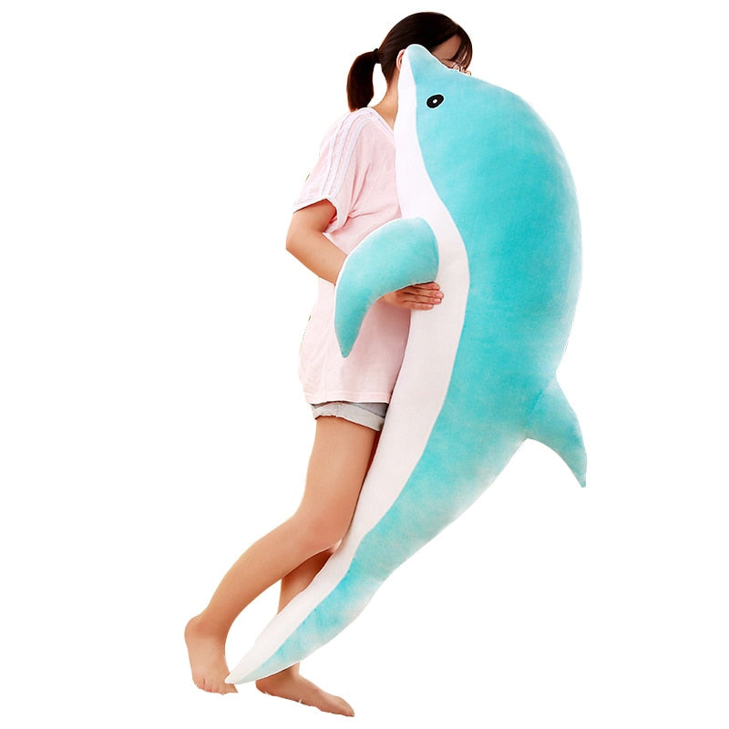 Hot Large Plush Dolphin Toys Stuffed Sea Animal Cute Girls Dolls Soft Baby Sleeping Pillow Christmas Birthday for Children