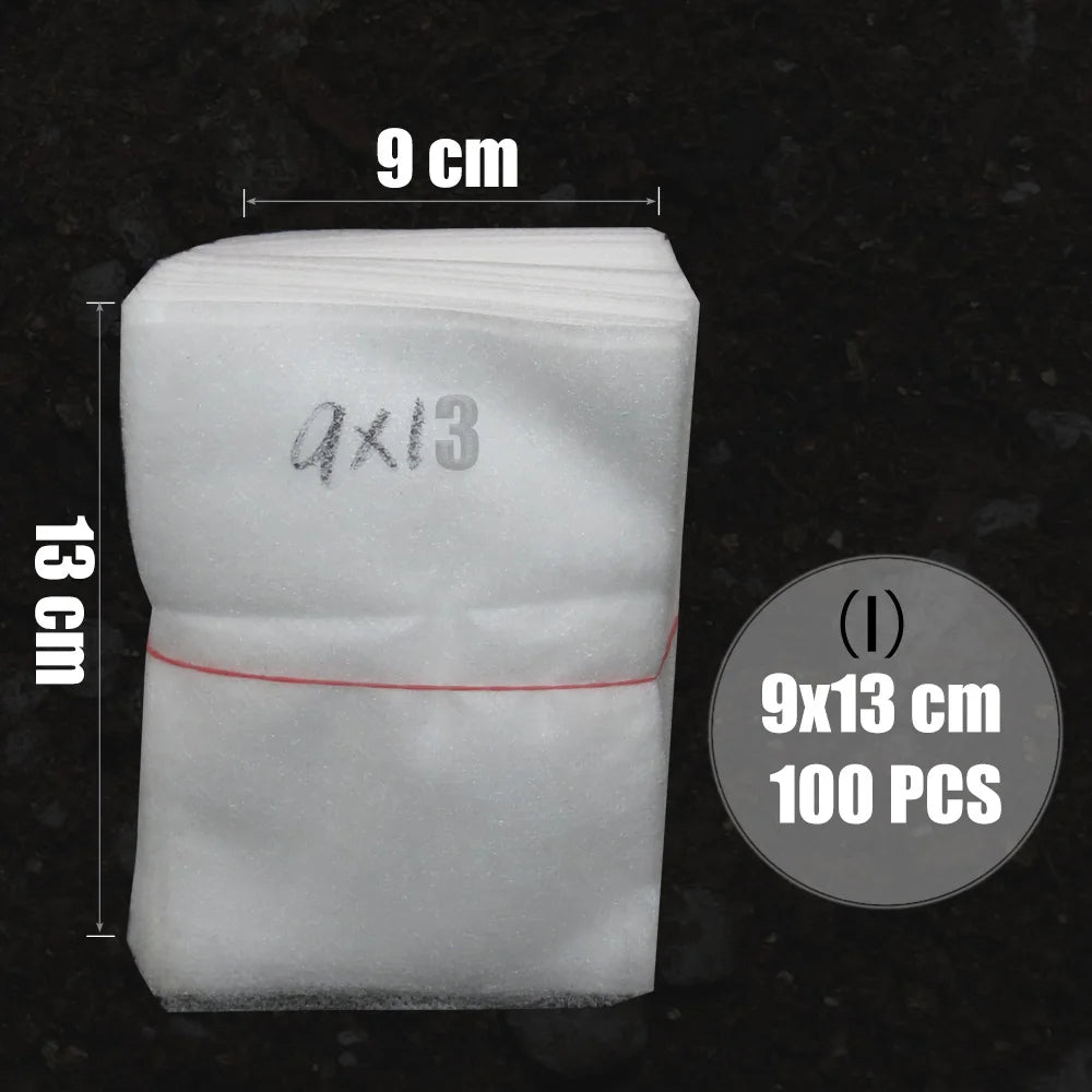MUCIAKIE 100PCS Flat Fabric Nursery Grow Bags Biodegradable Growing Bags Eco-Friendly Ventilate Plant Root Protection Bags