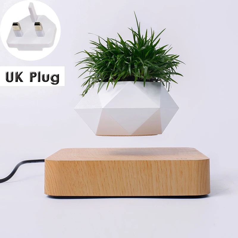 Levitating Air Bonsai Pot Rotation Planters Magnetic Levitation Suspension Flower Floating Pot Potted Plant Desk Decor